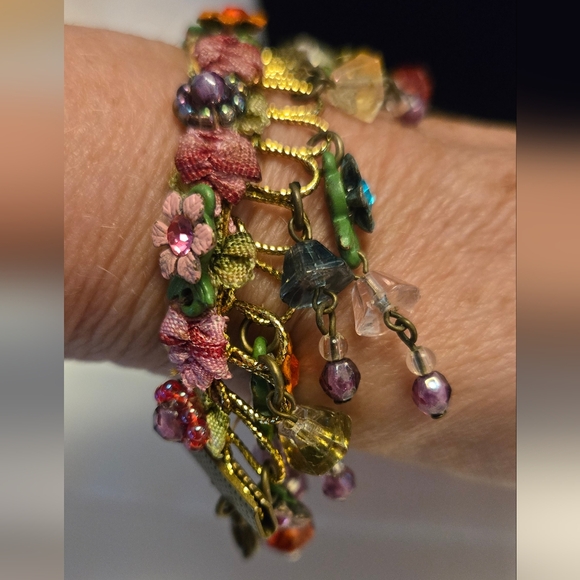 Michal Negrin Vintage Colorful Floral Bracelet - Picture 3 of 6